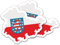 Finest Folia 2er Set Länder Silhouetten Aufkleber Länderaufkleber Bundesland Flagge Sticker für Auto Fahrrad Motorrad Modellblau selbstklebend wetterfest R215 (45 Thüringen)