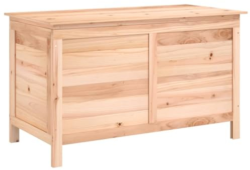 vidaXL Gartentruhe, Kissenbox mit Stauraum Holzrahmen, Auflagenbox für Garten Terrasse, Gartenbox Holztruhe Aufbewahrungsbox, Massivholz Tanne