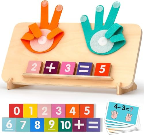 QYDKWK Mathe Spielzeug Zählen Lernen, Montessori Spielzeug ab 3 Jahre | Lernspiele, Pädagogisches Vorschule Spiele, Holzspielzeug, ab 3 4 5 Jahre, Kinder, Jungen, Mädchen, Lernspielzeug Geschenk