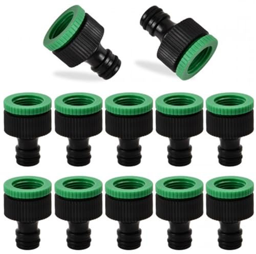 Dokeno 10 Pezzi Raccordi per Tubo da Giardino 1/2’’ e 3/4’’ Connettore per Rubinetto da Giardino Attacchi Rapidi Acqua in Plastica per Irrigazione e Giardino