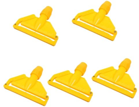 BCOATH 5pcs Detachable Mop Head Clamp Holder Mop Handle Clamp Head Replacement Clips for Easy Cleaning