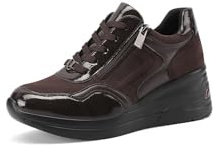 QUEEN HELENA Sneakers Alte con Zeppa Scarpe da Ginnastica con Zip Laterale Donna X31-36 (Marrone, Sistema Taglie Calzature EU, Adulto, Donna, Numero, Media, 40)