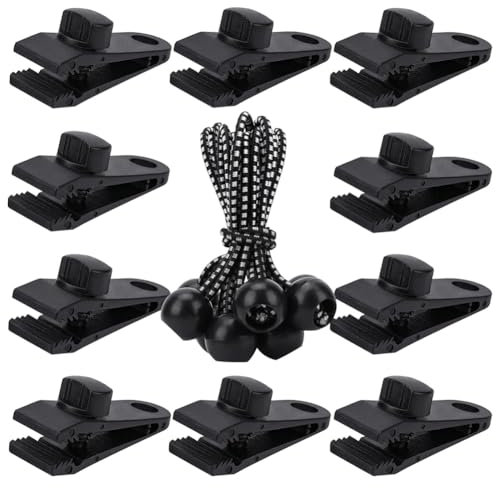Haopeuk Tarp Clips Heavy Duty Lock Grip,20Pack Tarp Clamps,Shade Cloth Clips Fasteners,Pool Awning Cover Bungee Cords Clips