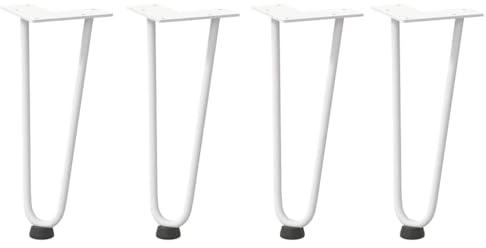 vidaXL Pieds en épingle à Cheveux pour Table Basse 4 pièces Blanc 30 cm Acier Massif