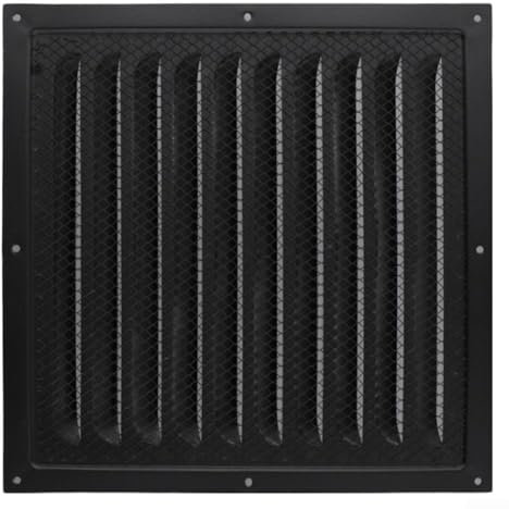 Eawfgtuw Griglia di ventilazione quadrata in lega di alluminio, 30 x 30 cm, con rivestimento in resina epossidica, per parete, soffitto, interni ed esterni, facile da installare, elegante, colore nero
