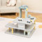 RELAX4LIF Garage Macchine per Bambini, Garage per Auto in Legno con 4 Macchinine e 1 Elicottero, Garage di Parcheggio a 3 Piani con Ascensore, Autolavaggio e Distributore di Benzina