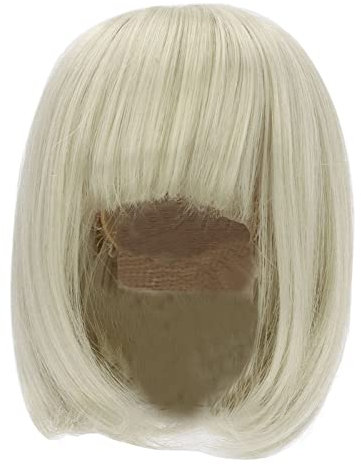 Puppenperücke, Gerader Pony, Schulterlang, Kurzes Haar, Weiche Fasern, Leicht zu Schneiden für 1/3 BJD (Matcha-Grün)
