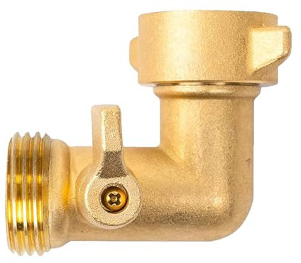 SEIWEI 90-Grad-Garten-Schlauch-Adapter, Messing-Schlauch-Anschluss, Außen-Winkel drehbaren Wasserhahn-Anschluss, 2 in 1 Schlauch-Rohr-Adapter, drehbare Schlauchhaspel Drehgelenk