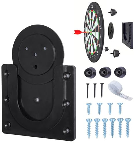 Dart Board Bracket Hanging Dartboards, Professional Dart Board Accessories Includes Dartboard Bracket, Screws, Wall Hanging Hooks and Tape Measure for Targets, Archery Games, Dartboards Device