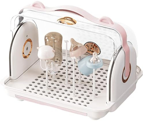 Baby Feeding Bottle Dryer - Drying Rack, Holds Multiple Bottles | Space-Saving Removable Drip Tray Easy Clean for Bottles