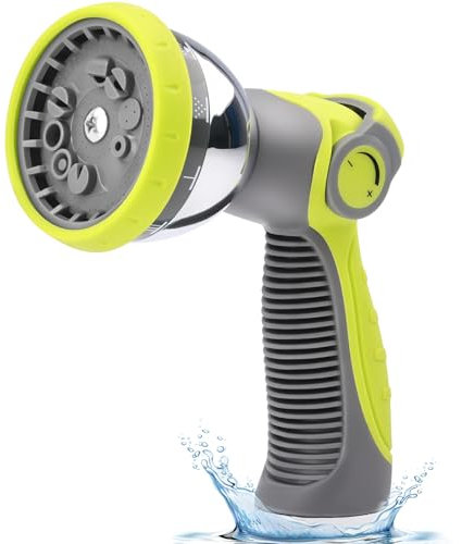 Bietor Hose Pipe Spray Gun, Heavy Duty Garden Hose Spray Gun, High Pressure Hose Nozzle, Metal Hand Sprayer with 10 Patterns and Water Flow Control, Ideal to Water Plant & Lawn, Wash Car & Pet