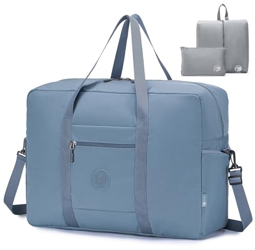 SPAHER Reisetasche Handgepäck Tasche 55x40x23 Lufthansa Wizzair Eurowings Leichte Reisetasche Groß Faltbare 50L wasserdichte Tasche Flugzeug Travel Duffle Bag Cabin Bag Weekender Damen Herren