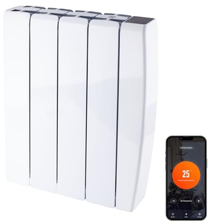 TCP Smart Ceramic Panel Radiator 1000W (White) – WiFi App Controlled Electric Heater, Slimline Modern Wall-Mount Design, Fast Heat Ceramic Core, Energy Saving