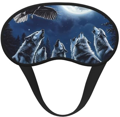 Wolfs Blackout Schlafmaske - Weiche, verstellbare Augenmaske für volle Lichtblockierung, Tiefschlaf, Reisen & Entspannung