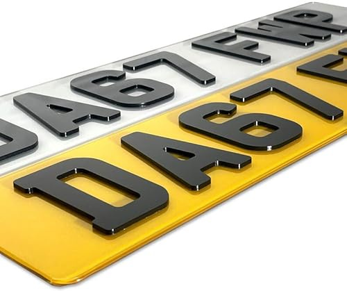 Standard 4D 3D 4D GEL DIAMOND Acrylic Number Plates - Styles UK Rear/Front/Pair for Automotive, Home Use/Outdoor Use Number Plate