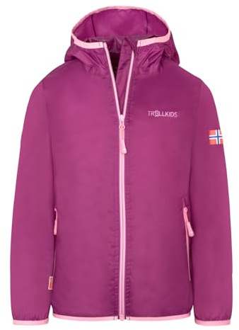 Trollkids Kids Trolltunga Jacket | Wasserdicht, Atmungsaktiv, Sehr leicht, Angeschnittene Kapuze, Packaway-Pocket