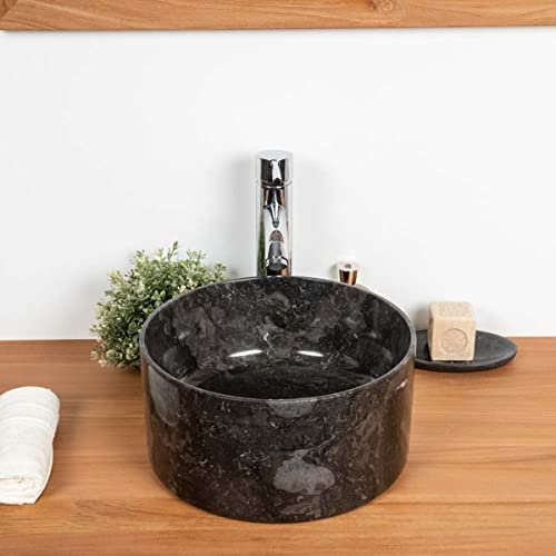 Wanda collection - Lavabo en marbre Salle de Bain Ulysse 30 cm Noir
