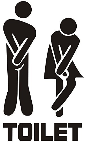 Vektenxi Adesivo per toilette unisex Adesivo per WC creativo Adesivo per ingresso Adesivi murali Adesivi per porte per bagno per hotel Bagno Decor Conveniente e durevole
