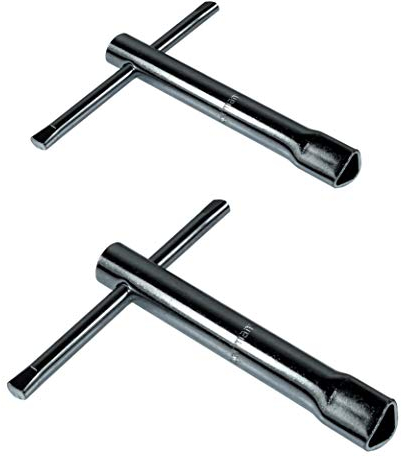 SN-TEC Dreikantschlüssel Set, Pfostenschlüssel, Feuerwehrschlüssel 1x für M10 (17mm) und 1x für M12 (19mm) nach DIN 3223 (Made in Germany)