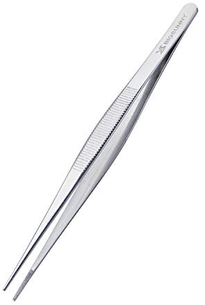 MSY BIGSUNNY Pinzette da cucina da 16,5 cm, pinzette sottili in acciaio inox, pinzette per alimenti, multifunzione, punte seghettate di precisione, pinze da cucina