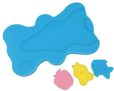 Healifty Baby Bad Kissen Schwamm Neugeborenen Waschbecken Badende Rutschfestigkeit Badewanne Matte für Badewanne Blau