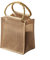 DDFF Borsa Con Manico In Bambù, Borsa Per La Spesa In Juta Riutilizzabile, Borsa Portatile In Iuta Naturale, Per l'Artigianato, Fare La Spesa, Confezione Regalo