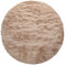 Paco Home Hochflor Teppich Rund Wohnzimmer Schlafzimmer rutschfest Shaggy Modern Flauschig Einfarbig Langflor Kunstfell, Grösse:200 cm Rund, Farbe:Beige