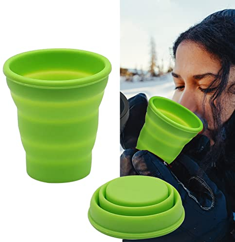 ZLXFT tazza pieghevole in silicone, tazza da viaggio pieghevole con coperchio in plastica, tazza in silicone portatile riutilizzabile