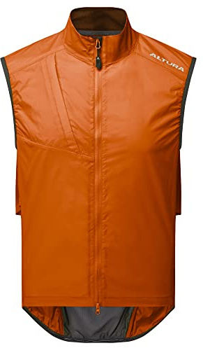 Altura Mens Airstream Lightweight Water Repellent Packable Cycling Gilet - Burnt Orange - XX-Large