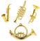 Toyvian 4 Stück Mini-Musikinstrument Maßstab 1/12 Metallische Trompete Miniatur-instrumentenmodell Trompetenzubehör Musikspielzeug Gefälschte Trompete Modelle Violine Kind Plastik Saxophon