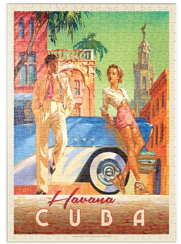 MyPuzzle Kuba: Havanna-Schatten, Vintage Poster - Premium 500 Teile Puzzle - MyPuzzle Sonderkollektion von Anderson Design Group