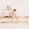Giant bean 5-in-1 Montessori Kletterdreieck mit Kletterbogen und Rutsche, Holzdreieck für Kleinkinder ab 1-3, Indoor Kletterspielzeug, Hellbraun, S