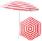 botle Parasol pour le jardin - Matériau : polyester/TNT non tissé/acier - Couleur : thème touristique - Plage - Facile à plier - Fonction de freinage - Moderne et fonctionnel, Rouge et blanc., D 135