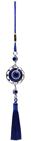 Lucky Evil Eye Auto-Hänge-Ornament, Auto-Rückspiegel-Hängezubehör, böser Blick, Auto-Innenzubehör, Auto-Dekorationen, böser blauer Augen-Anhänger für Auto, Geschenke für Damen und Herren (A-rund)