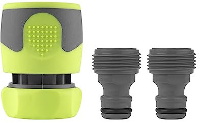 Flexzilla HFZGAK12 Garden Hose Quick-Connect Fittings, 3-Piece Coupler & Plug Kit, ZillaGreen