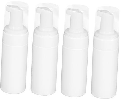 Cabilock 4 Pièces sous- pour Contenants De Liquide Moussant Distributeurs Bouteilles De Mousses Rechargeables Vides À Pompe à Pression Blanche Voyage Remplissage Liquide Vaisselle