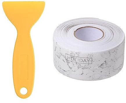 sourcing map Siegel Dichtungsband Wasserdicht 0.87B x 10'L Dekorativ Selbstklebend PVC Dichtband mit Versiegelung Werkzeug für Kochfeld Spüle Badewanne Wandkante