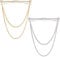 GORGECRAFT 2 Couleurs Hommes Chemise Col Épingles Cravate Cravate Épingles Clips avec Chaîne Épinglette Collier Bar Gland Broche Or Argent Ton pour Hommes Classique Collier Clip D'Affaires