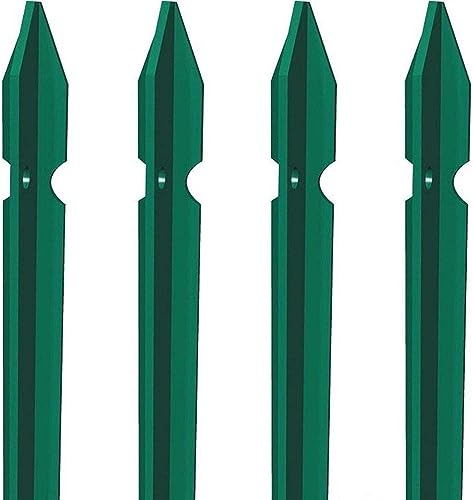 10 PZ Palo paletto in ferro a T 30x30x3 mm plastificato verde H 200 cm per rete recinzione metallica