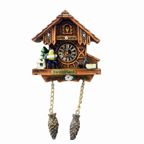 3D Kuckucksuhr Stil Schweiz Kühlschrank Magnet Tourist Souvenir Kühlschrank Dekoration Magnetaufkleber Handbemalt Handwerk