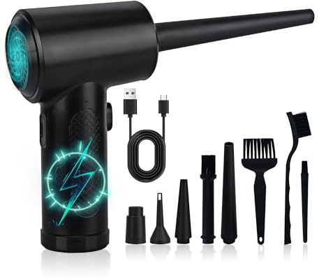 Podazz Dépoussiérants puissants, Souffleur Air Comprimé 3 Vitesses 51000 RPM, pour PC, électronique, clavier, nettoyage de voiture, alternative à la pulvérisation d'air