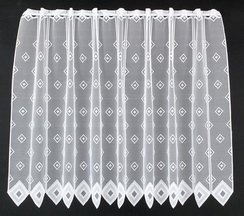 Gardinen Kranzusch Scheibengardine Quadrate 90x126,5 cm H/B weiß Bistrogardine Vorhang Küche 1er Pack