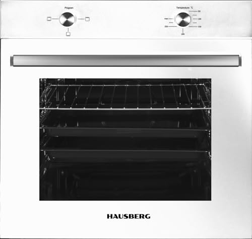 HAUSBERG HB- 8051AB FORNO ELETTRICO DA INCASSO CON PANNELLO ACCIAIO 76 LITRI BIANCO