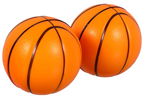 OFFSCH Basketball Cake Topper 2 Pcs Mini Basketball Birthday Cake Insert Cards for Baking Housewarming Bridal Party and Desktop Adornment