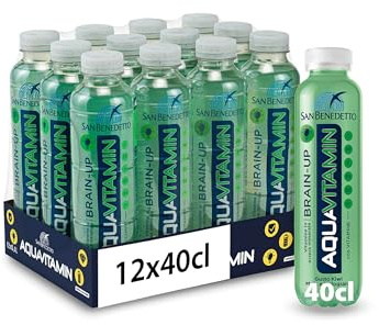 San Benedetto Aquavitamin BRAIN-UP Gusto Kiwi, Mela e Melograno, Bevanda con alto contenuto di Vitamina C, Vitamine in Acqua Minerale, 12x400 ml