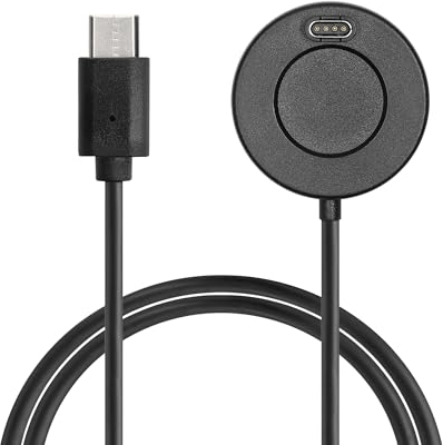 kwmobile Cable de Carga Compatible con Garmin vivoactive 6 / vivoactive 5 / Forerunner 55/255 / 255 Music - Conector USB-C con Base de conexión para smartwatch Fitness Tracker