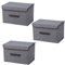 EURXLQ 3 Pcs Cajas Almacenaje Ropa Cajas Organizadoras Con Tapa Organizador Plegable Para Ropa Adecuado Para el Hogar,Armario,Caja de Manta (Gris, 36×23×24 cm)