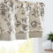 TOPICK Floral Kitchen Curtains Short Cafe Curtains Blackout Double Layer Curtain Valance for Sink Living Room Cabinet Small Window Rod pocket 1 Panel Black on Beige 18 Inch Drop