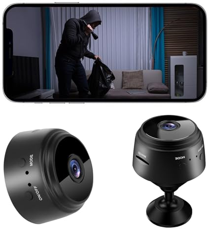 Mini Kamera 1080P WLAN Überwachungskamera Überwachung Innen mit Bewegungsmelder Mini Kamera Live Übertragung Handy App Lange Standby Akku-betrieben für Startseite Büro Sicherheit WiFi-Konnektivität
