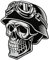 Urbanski Patch Totenkopf Skull Biker mit Helm Motorrad Motorcycle 22 x 18 cm zum Aufbügeln cm | Aufnäher Applikation Bügelbild